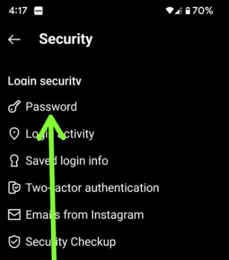 How to Change your Instagram Password using Username on Android