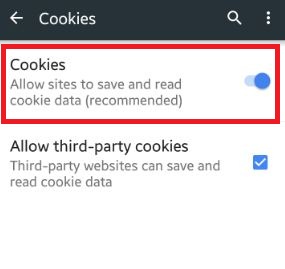 How to block cookies on chrome android phone
