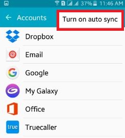 How to enable auto sync android lollipop 5.1