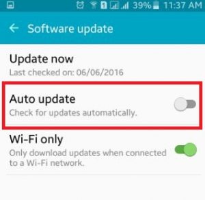 How to turn off auto update android phone