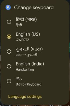 Change keyboard language on WhatsApp Android phone