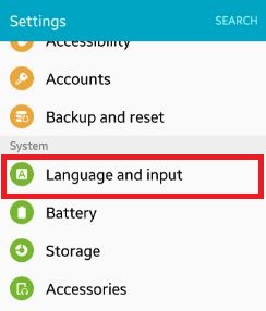 Language and input settings for change WhatsApp language
