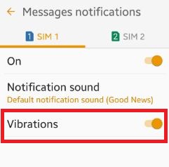 turn off vibration android