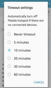 auto turn off mobile hotspot android
