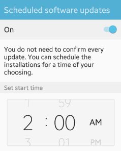 schedule software updates time android