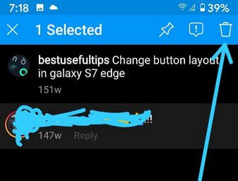 Delete a Comment on Instagram Android Smartphone