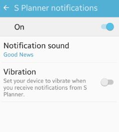 change S planner notification sound android