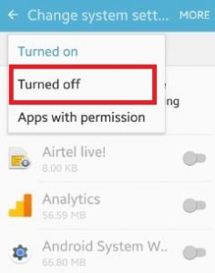 disable app permission android