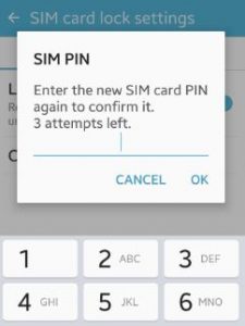 setup SIM card lock android