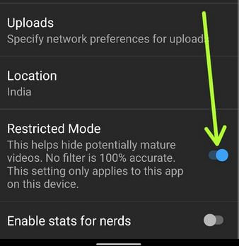 How to Enable Restricted mode YouTube Android