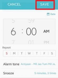 set alarm clock android