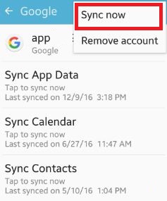 Chrome sync errors android