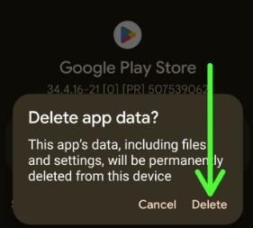 Clear Data Google Play Store on Android