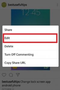 Edit comments on Instagram account