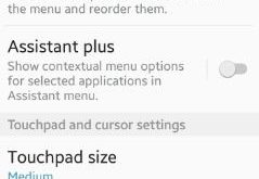 Enable assistant menu android