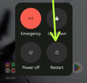 Restart your Android phone to fix error code 505