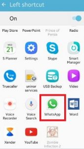 Select WhatsApp icon to set lock screen