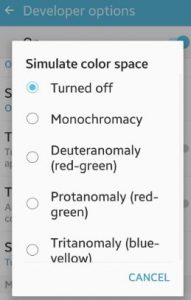 change simulate color space android