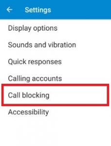 Call blocking under settings on Nougat
