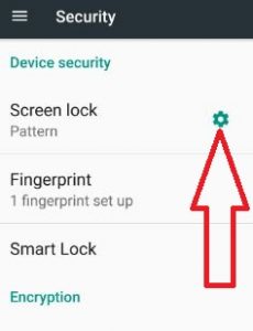 Click on gear icon of settings in security