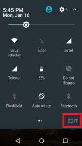 Edit quick settings on Android Nougat