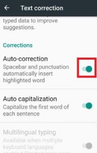 Enable auto correction on android 7.0 Nougat