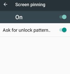 Enable screen pinning android 7.0 Nougat