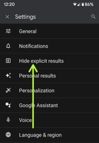 How to Turn On Safesearch Filter on Google Android 