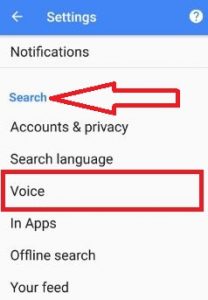 Open voice under search section in Nougat