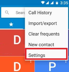 Phone settings on android 7.0 Nougat