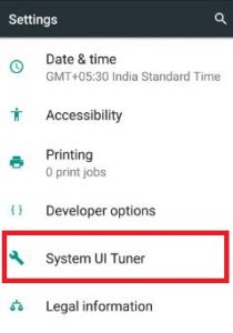 System UI tuner android 7.0