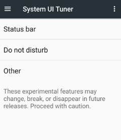 Configurações do sintonizador de IU do sistema no Android 7.1 Nougat