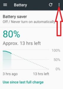 Tap more option under battery in Nougat 7.0