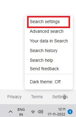Tap on Search Settings in chrome browser in your PC or Laptop