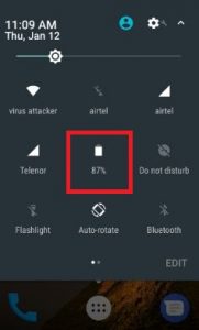 Tap on battery icon from status bar