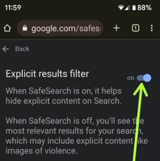 Turn On Google Safesearch on Android 13, Android 12, Android 11