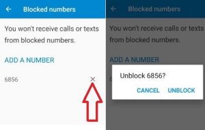 Unblock phone number on nougat