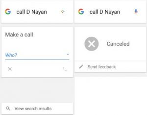 make a call using Google voice search