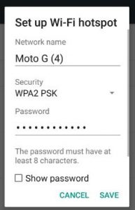 set up wifi hotspot on android nougat