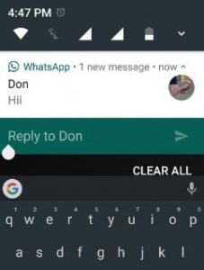 Direct reply from home screen notification nougat