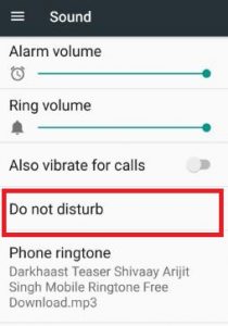 Do not disturb mode under sound settings in nougat 7.0