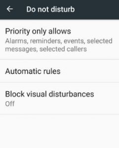 Do not disturb settings on android nougat 7.0 & 7.1