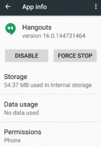 Force stop android app in phone