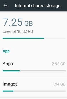 Internal shared storage apps data
