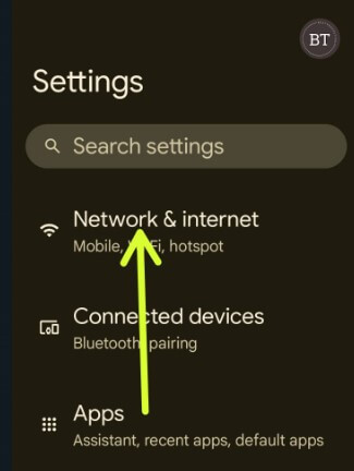 Open the SIM using Network and Internet settings on your Phone