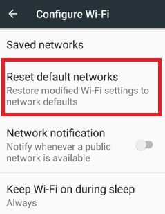 Reset default networks on Pixel Xl phone