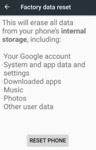Reset phone on 7.0 nougat phone