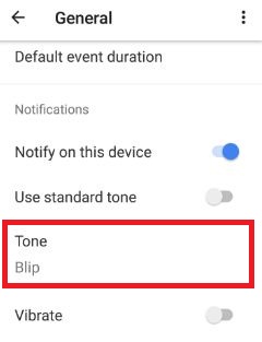 set Google calendar notifications tone