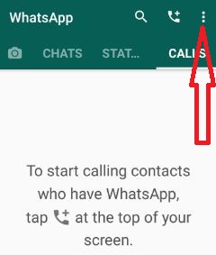 Tap more to WhatsApp settings phone