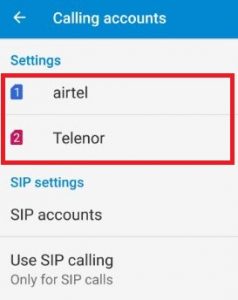 Tap on SIM card want to set call waiting
